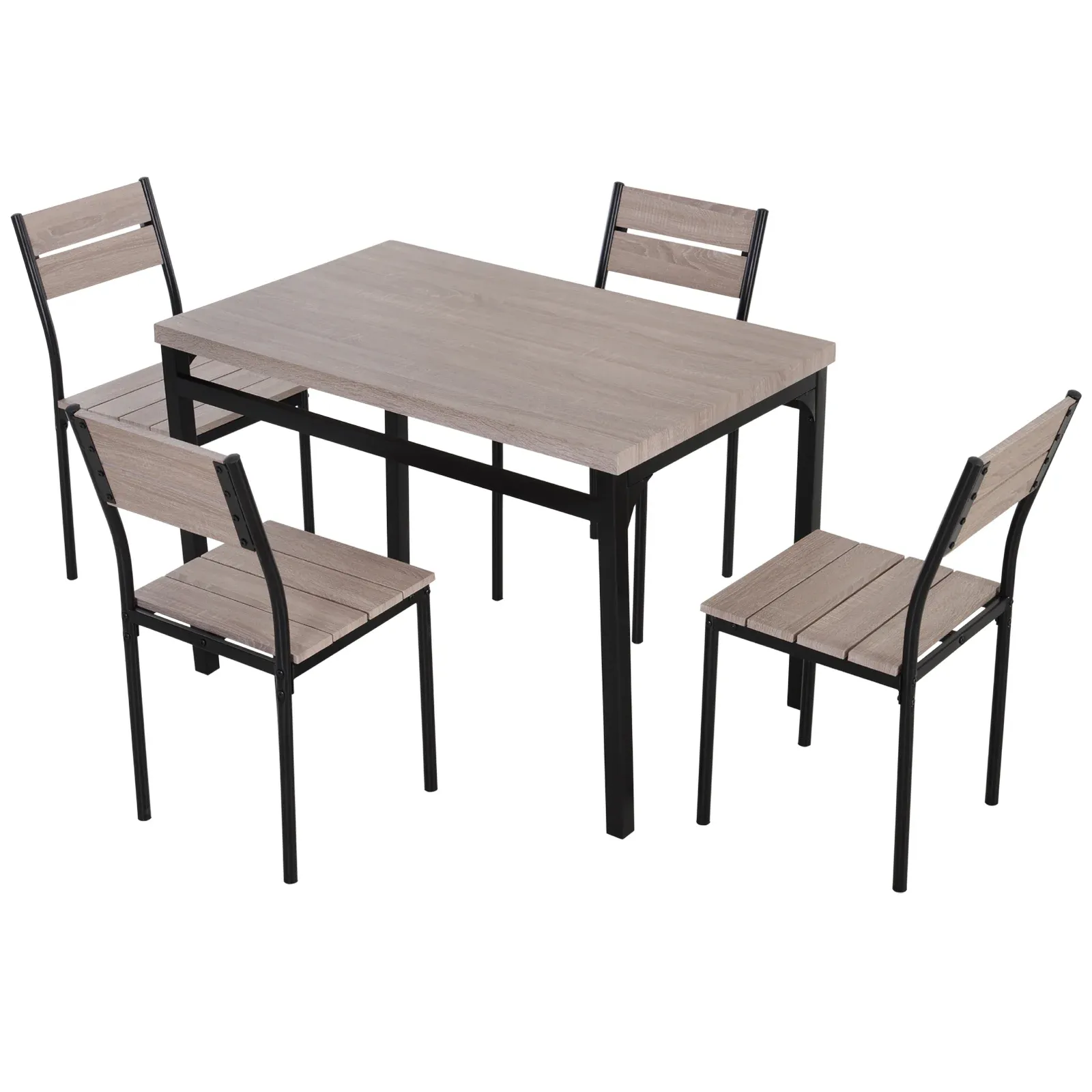 5pc Wooden Dining Set - White Pine Wood