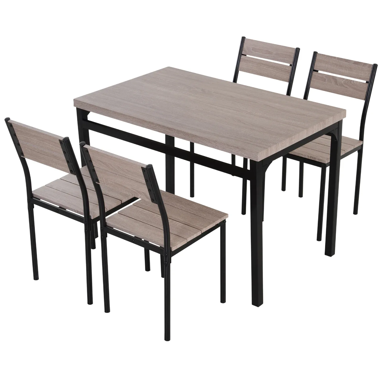 5pc Wooden Dining Set - White Pine Wood