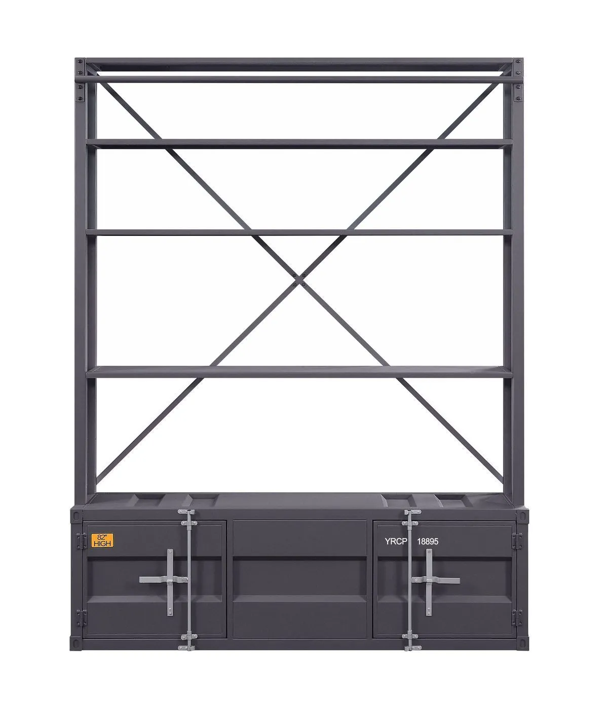 ACME Cargo Bookshelf & Ladder, Gunmetal 39887