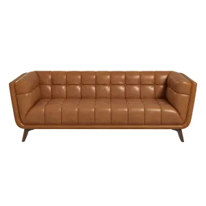 Premium Addison 84-Inch Cognac Leather Sofa