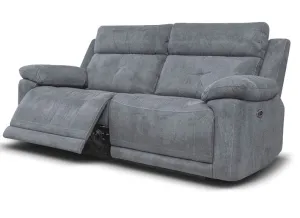 Ancona Three Seat Powered Grey Reclining Sofa