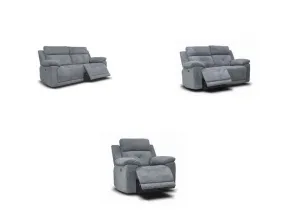 Ancona Two Seat Powered Grey Reclining Sofa