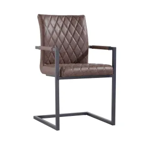 Ashley Brown Upholstered Carver Dining Chair