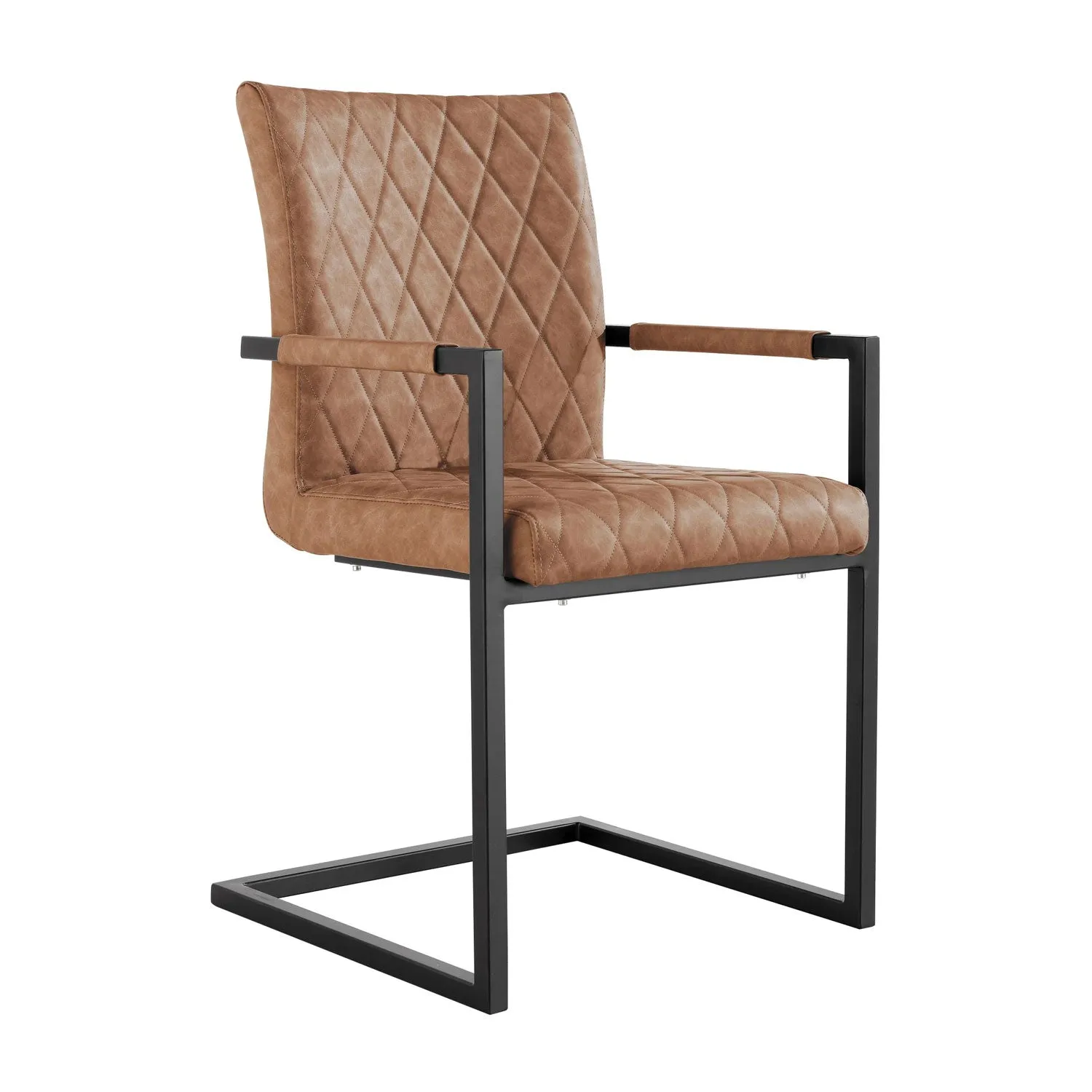 Ashley Upholstered Tan Carver Dining Chair