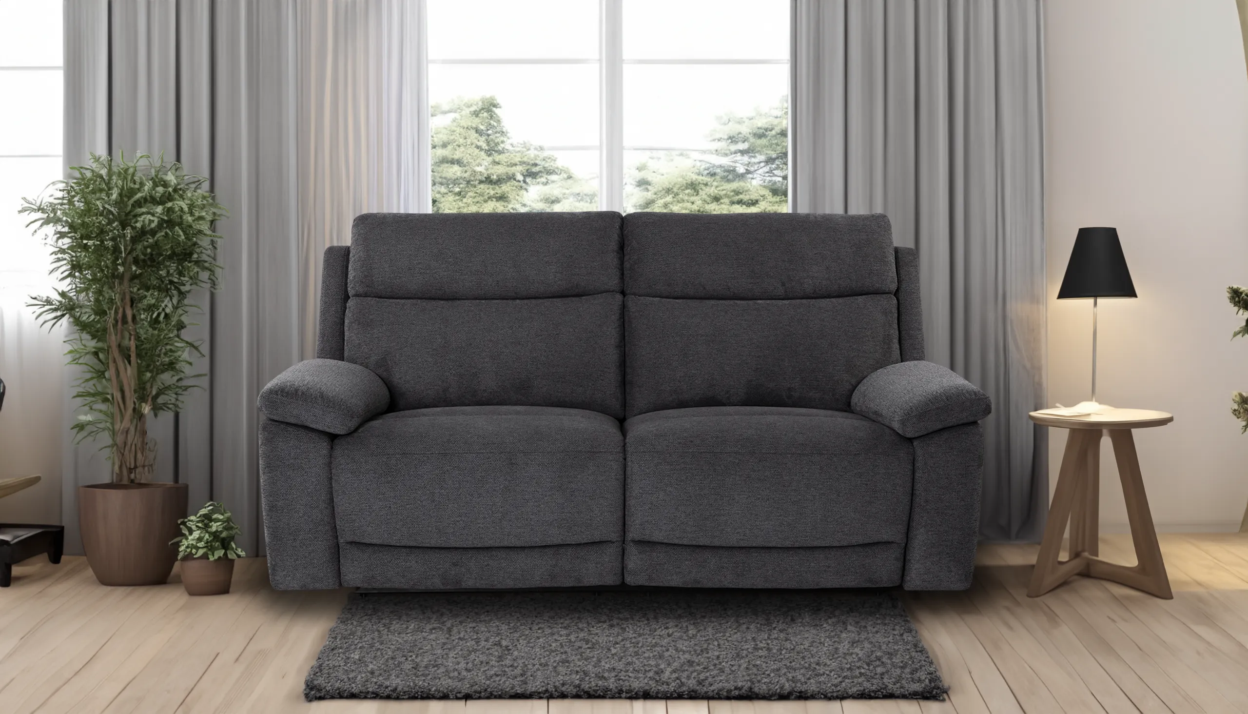 Banks 3 Seater Manual Recliner Fabric Sofa