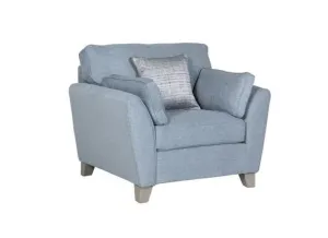 Cantrell Blue Armchair W/Optional Stool