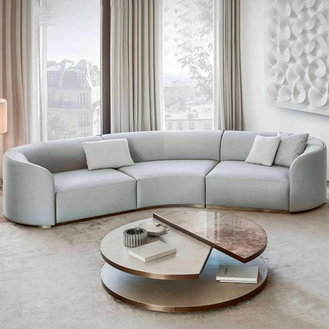 Carlson Sectional Curve Round Sofa