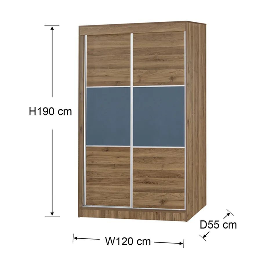 Stylish Cascio 120 cm Sliding Door Wardrobe for Space-Saving Storage