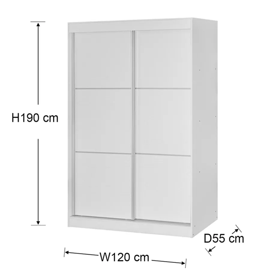 Stylish Cascio 120 cm Sliding Door Wardrobe for Space-Saving Storage