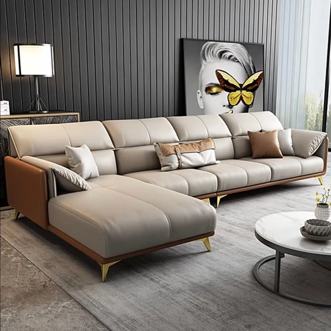 Caston Sectional Leather Sofa