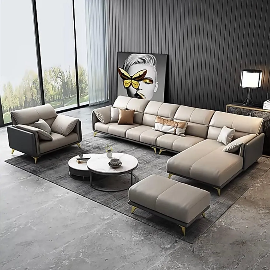 Caston Sectional Leather Sofa