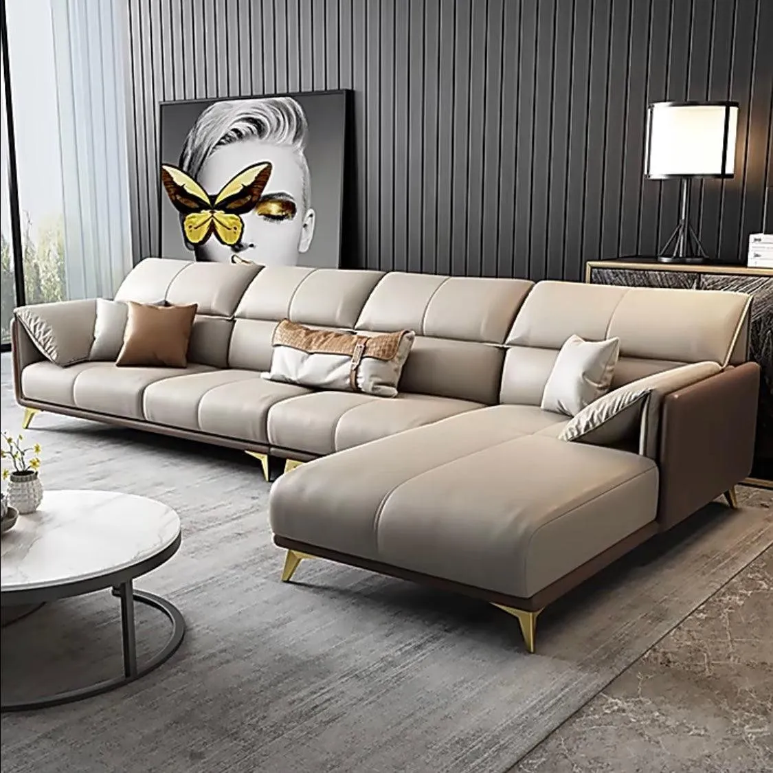 Caston Sectional Leather Sofa