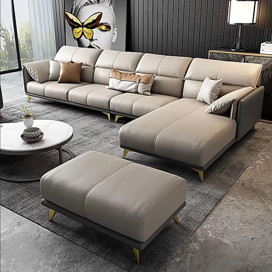 Caston Sectional Leather Sofa