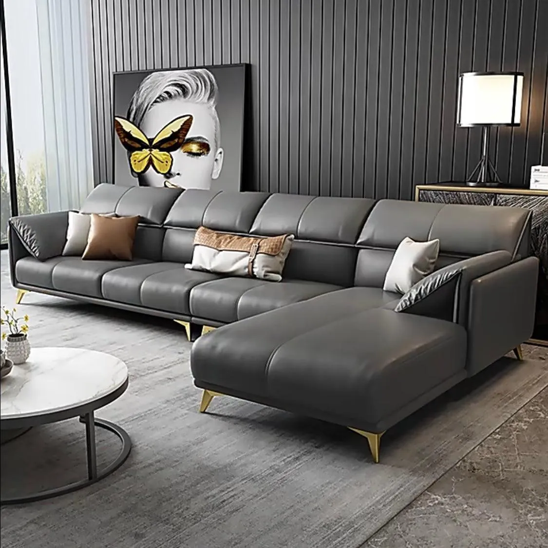 Caston Sectional Leather Sofa