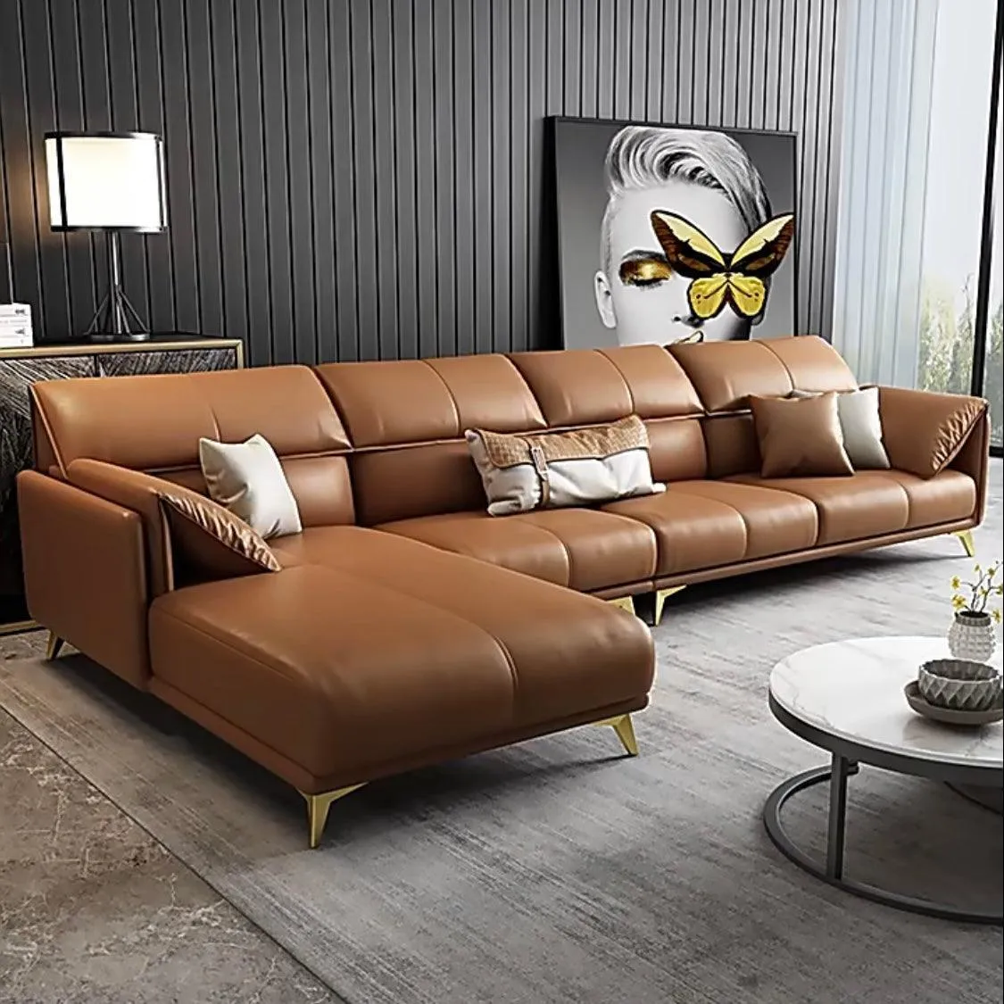 Caston Sectional Leather Sofa