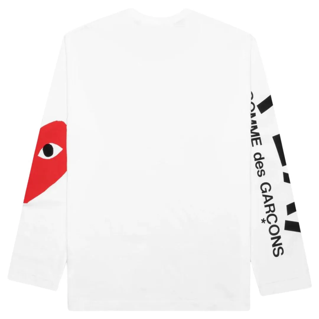 COMME DES GARÇONS PLAY BIG HEART LONG SLEEVE WHITE