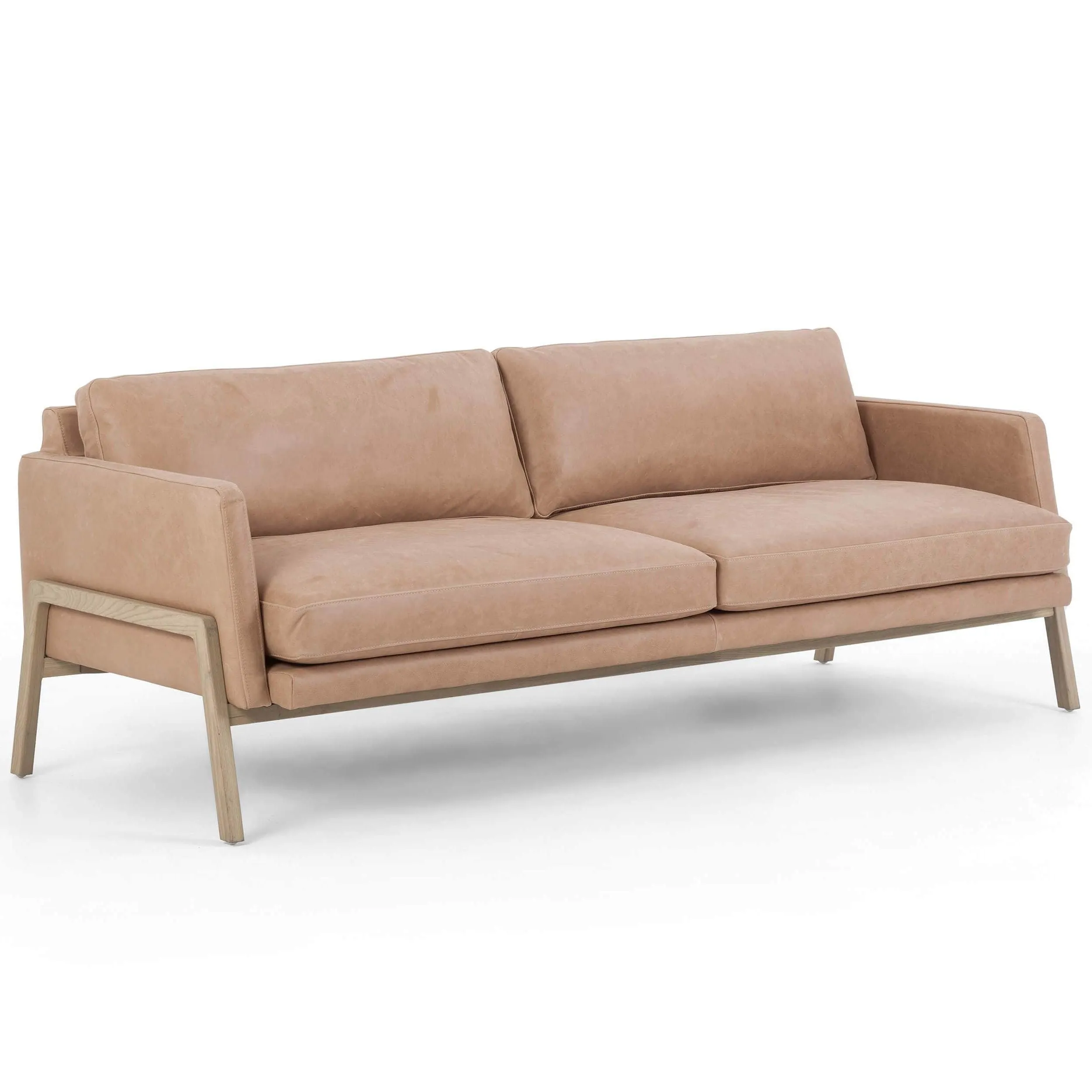 Diana 84" Leather Sofa, Palermo Nude