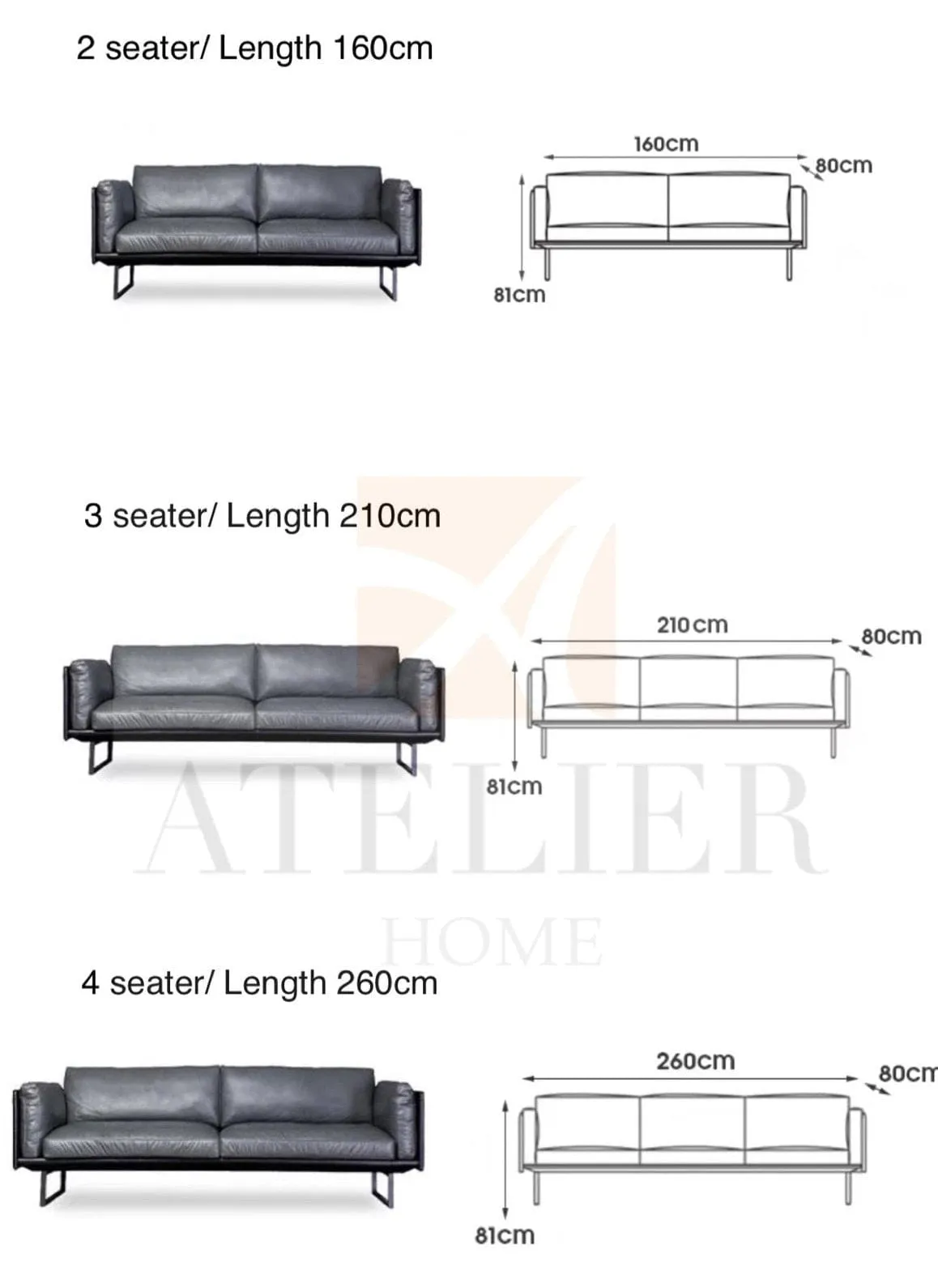 Donnie Genuine Cowhide Leather Sofa