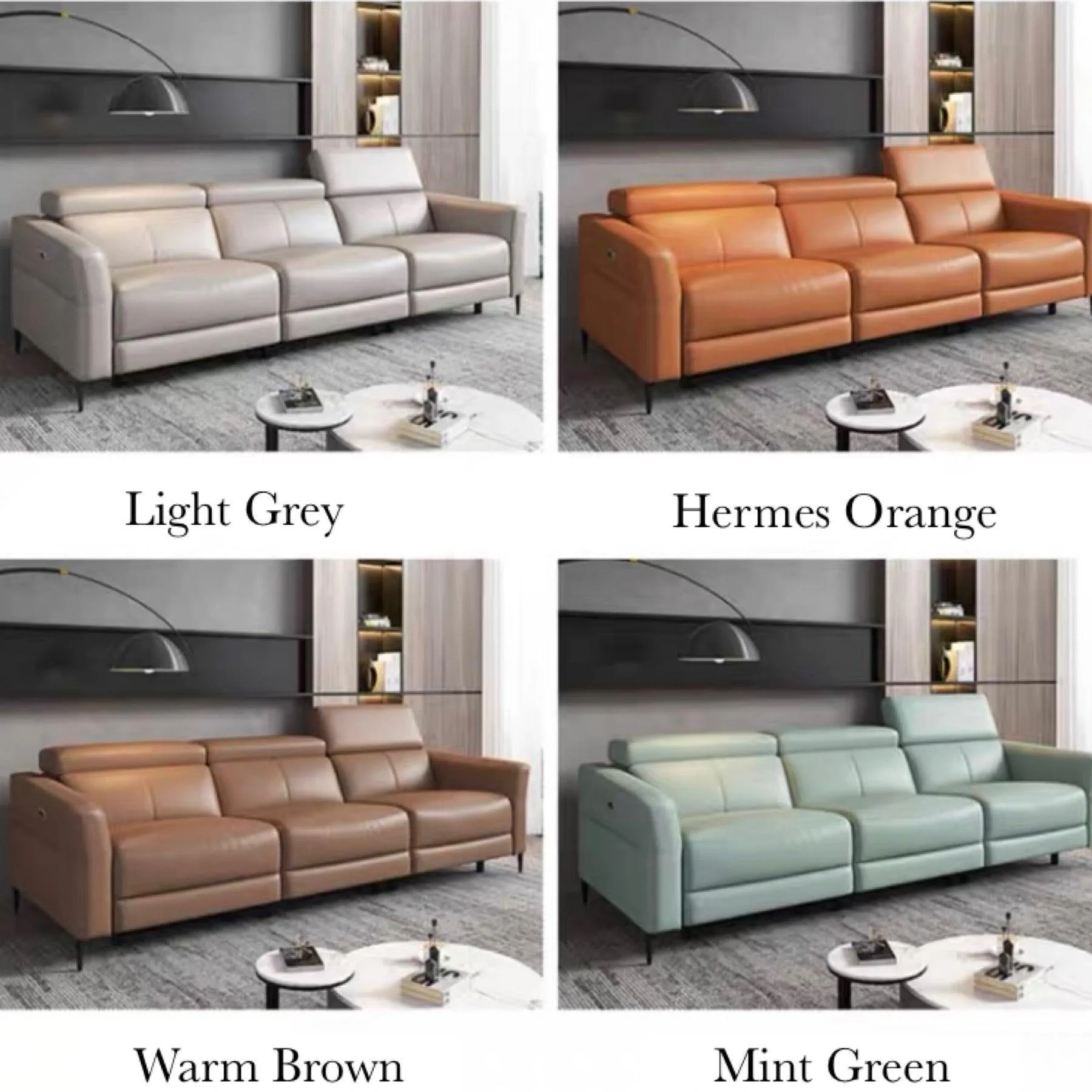 Ellie Sectional Electric Recliner Leather Sofa