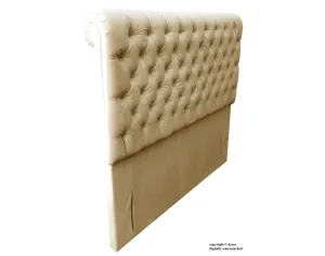 Empress Sleigh Velvet Headboard - Parchment