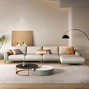 European Leather Modular Living Room Sofas