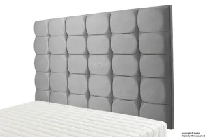 Grace Mila Velvet Buttoned Headboard - Dove