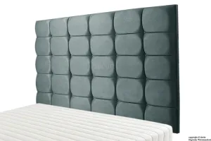 Grace Mila Velvet Buttoned Headboard - Slate