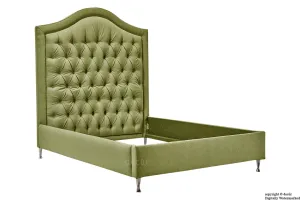 Harrogate Upholstered Tweed Wool Bed - Cardamom