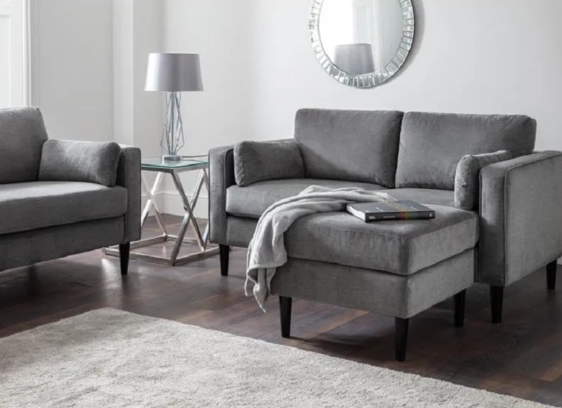 Hayward Grey Chenille Two Seat Sofa