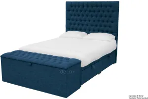 Kensington Linen Upholstered Ottoman Bed - Midnight