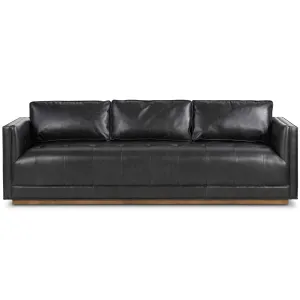 Kiera Leather Sofa, Sonoma Black