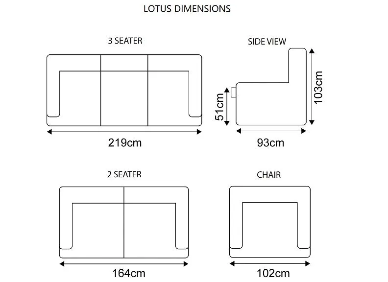 Lotus Charcoal 2RR Sofa