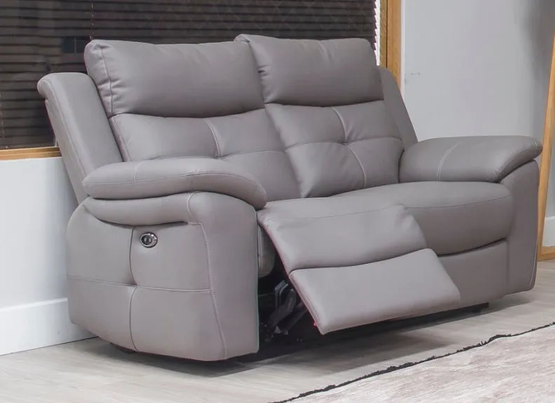 Lugano Storm Grey Powered 3PP 2PP Sofas