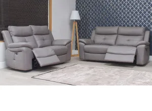 Lugano Storm Grey Powered 3PP 2PP Sofas