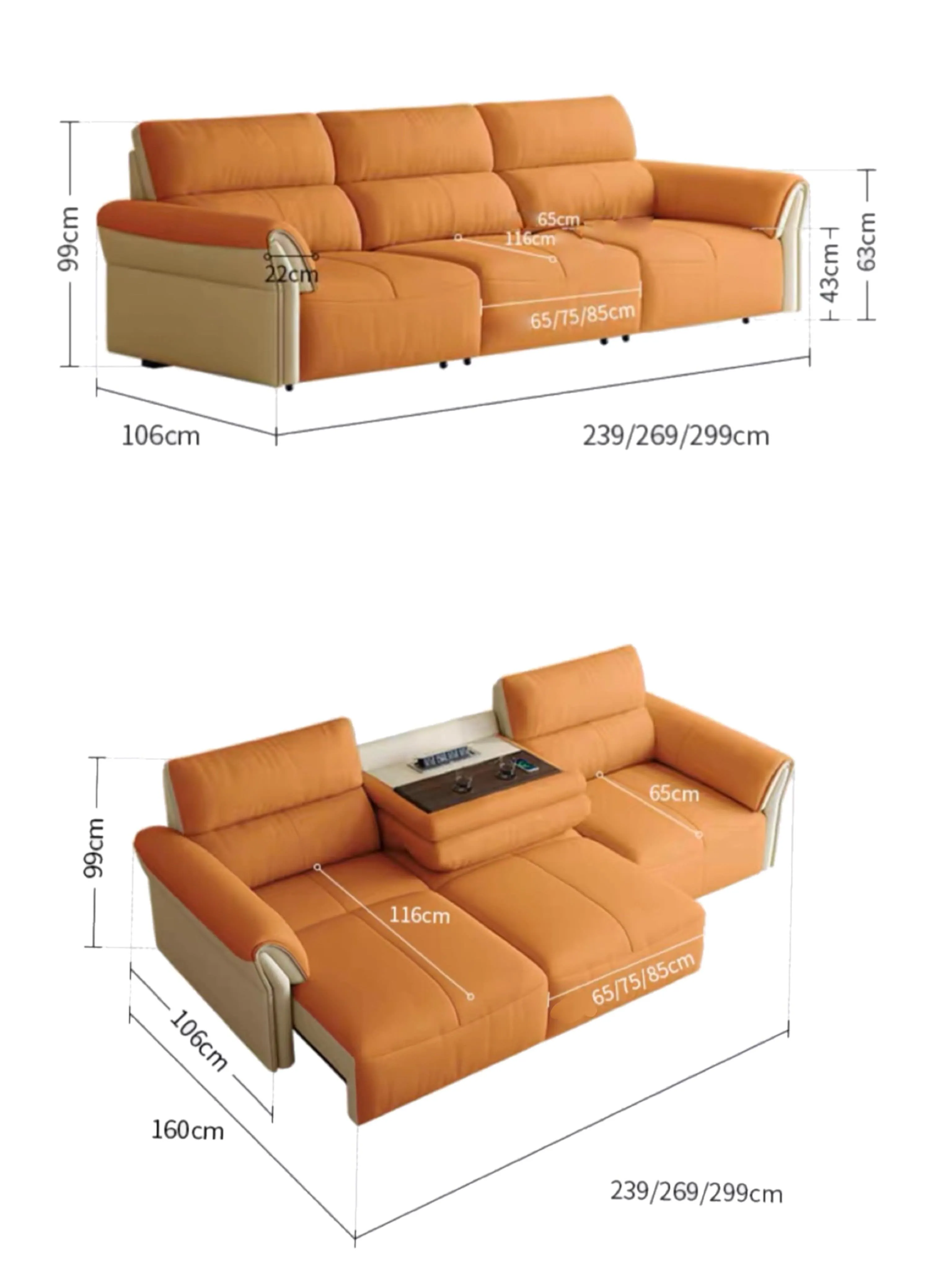 Maca Electric Leather Sofa Bed