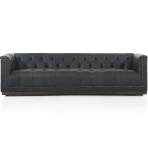 Maxx Leather 95" Sofa, Heirloom Black