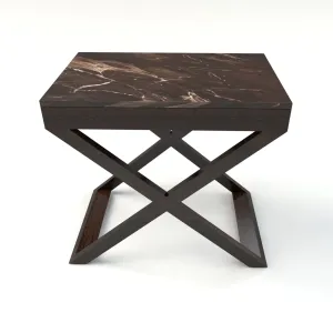 Metro Emperador Marble Top Side Table