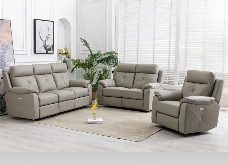 Milano Full Leather Three Seat Powered Sofas