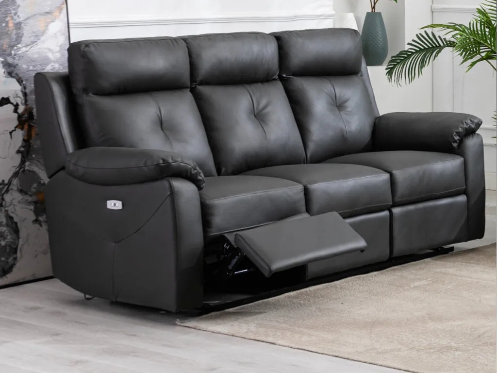 Milano Full Leather Three Seat Powered Sofas