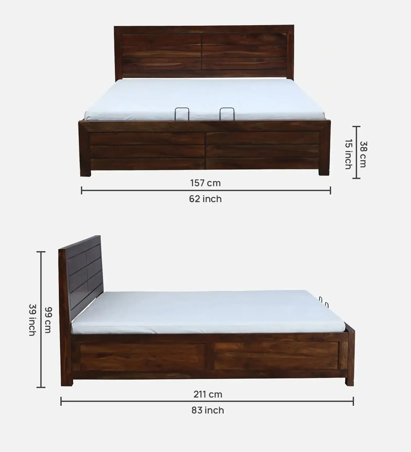 Moscow Indian Rosewood Hydraulic Storage Beds