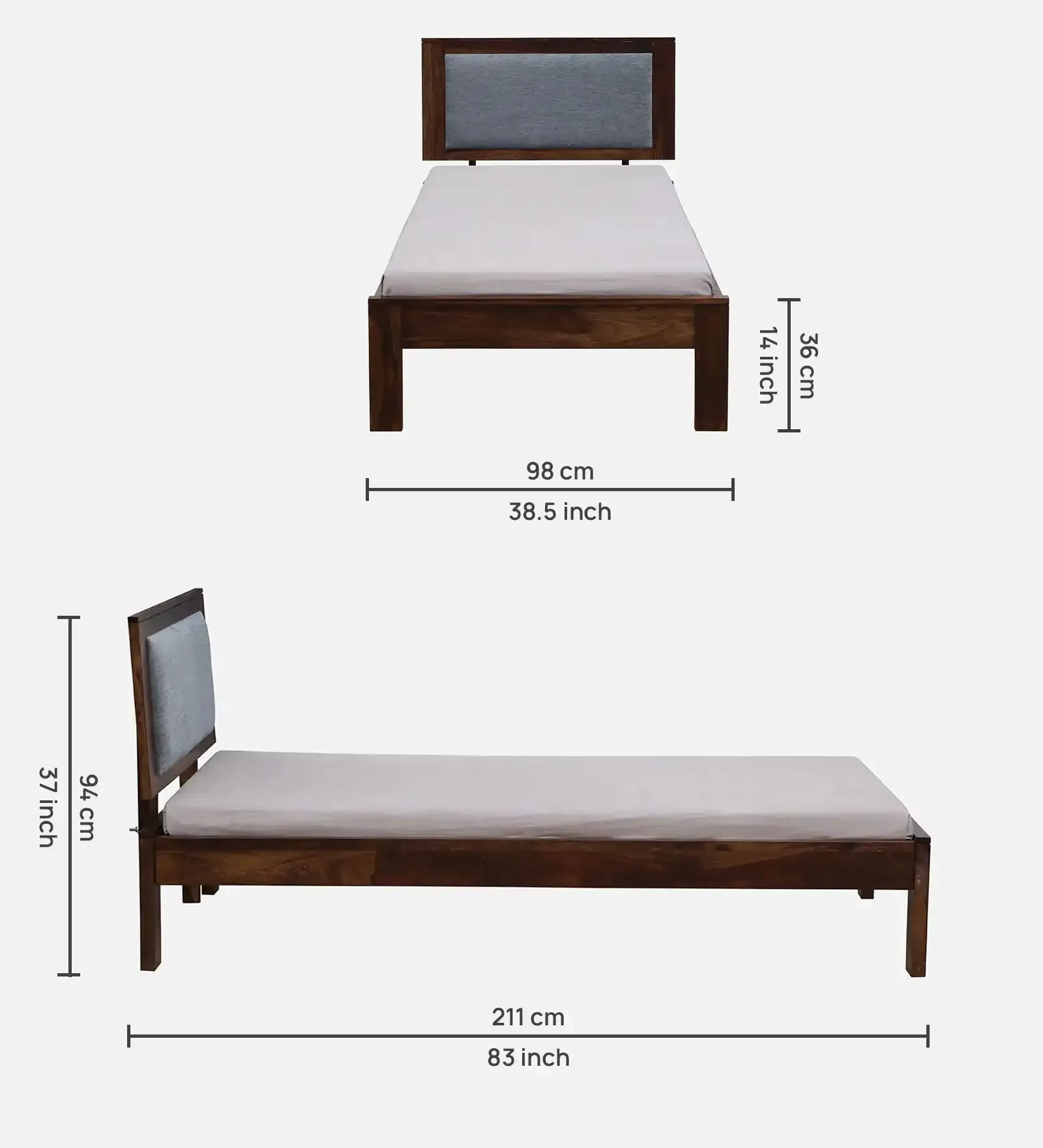 Mukund Sheesham Wood Single Beds