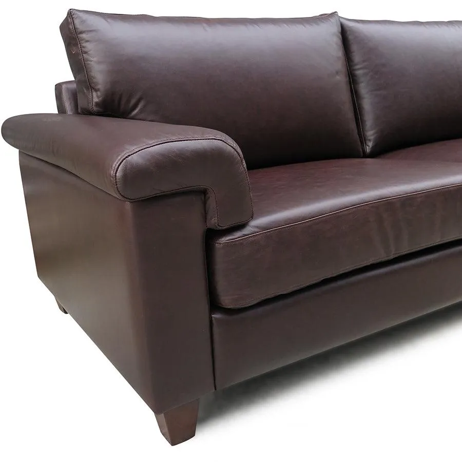 Palm Springs leather sofa in settler serge