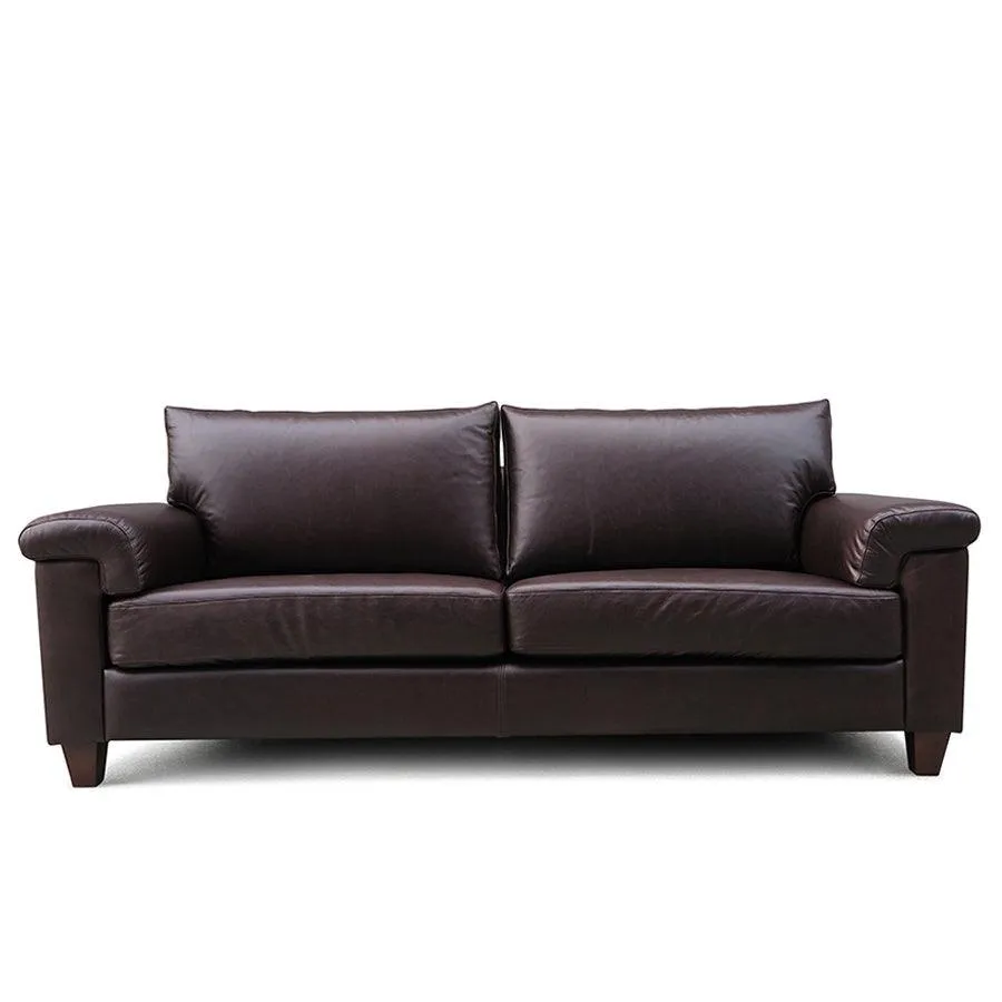 Palm Springs leather sofa in settler serge