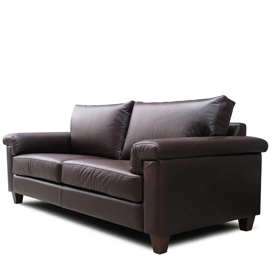 Palm Springs leather sofa in settler serge