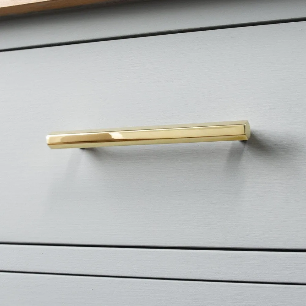 Polished Brass Hex Pull Handle