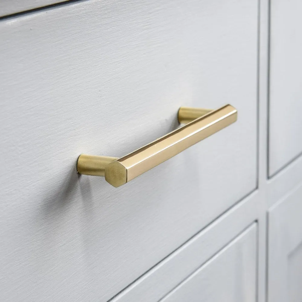 Polished Brass Hex Pull Handle