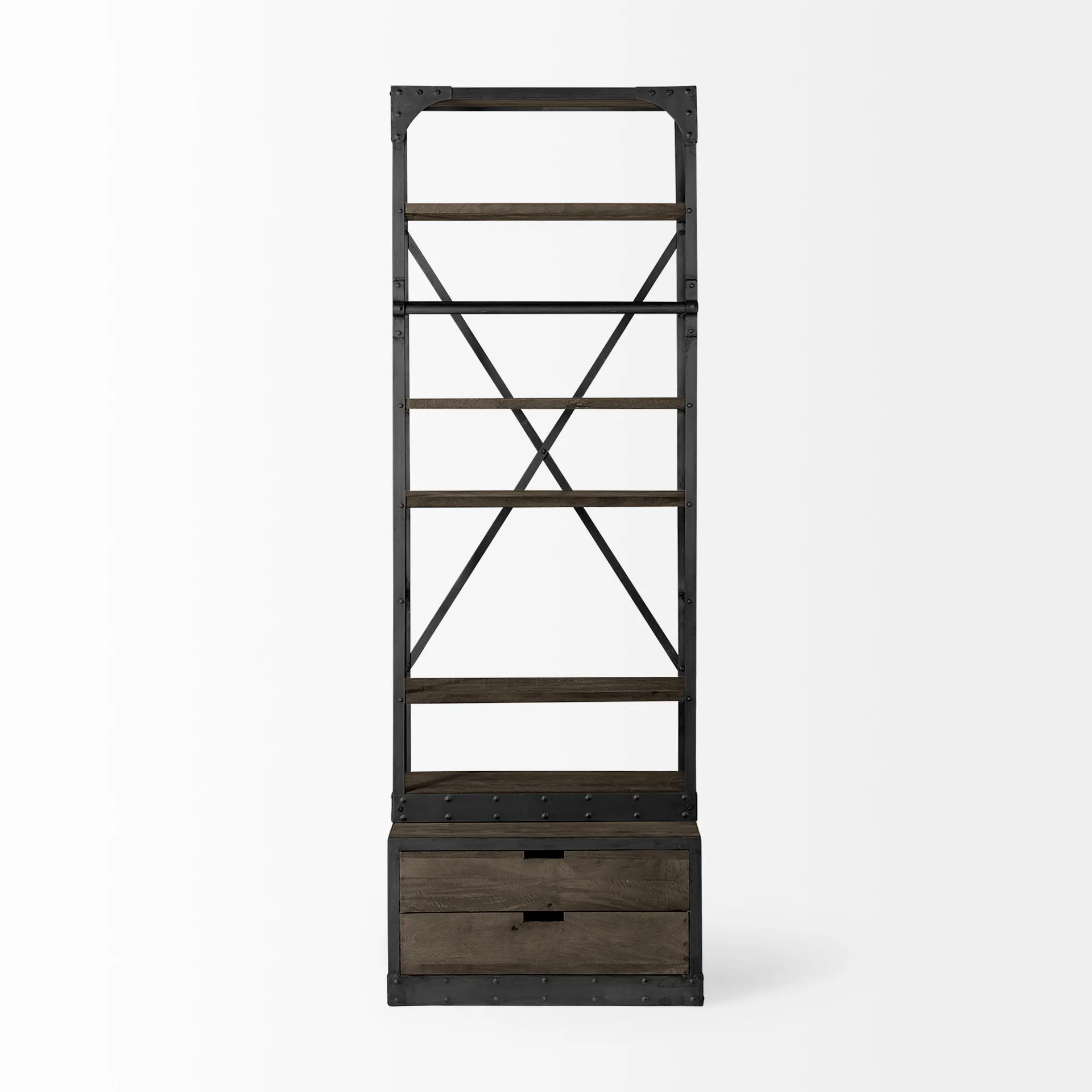 Small Bennett Bookcase with Gunmetal Frame