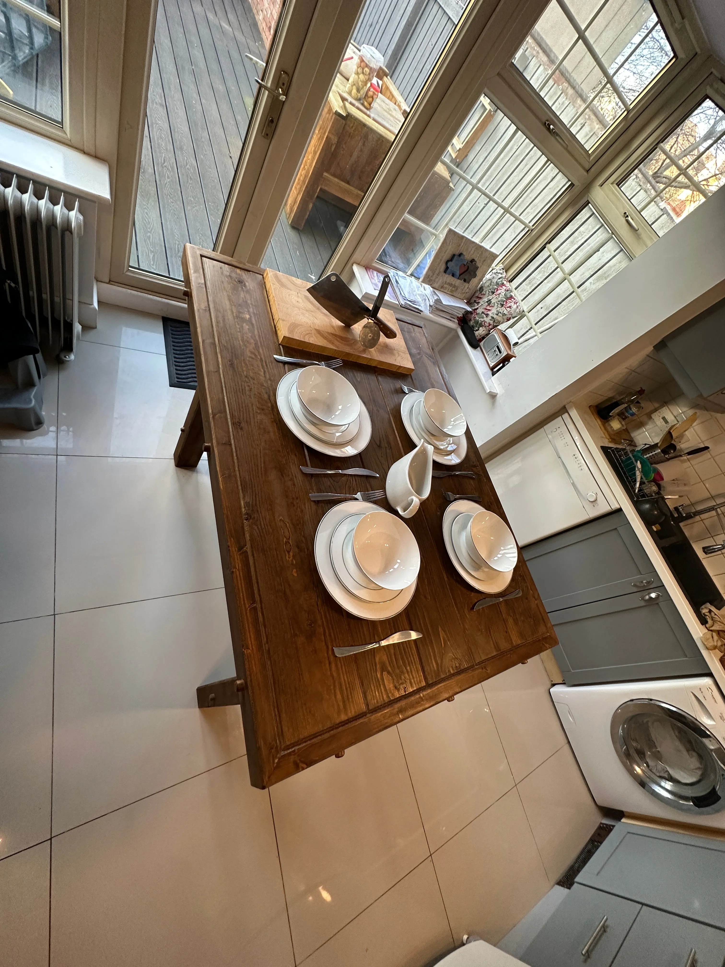 Solid Kitchen Island table. With Optional Built in Butchers Block, Drawers and Wine Rack