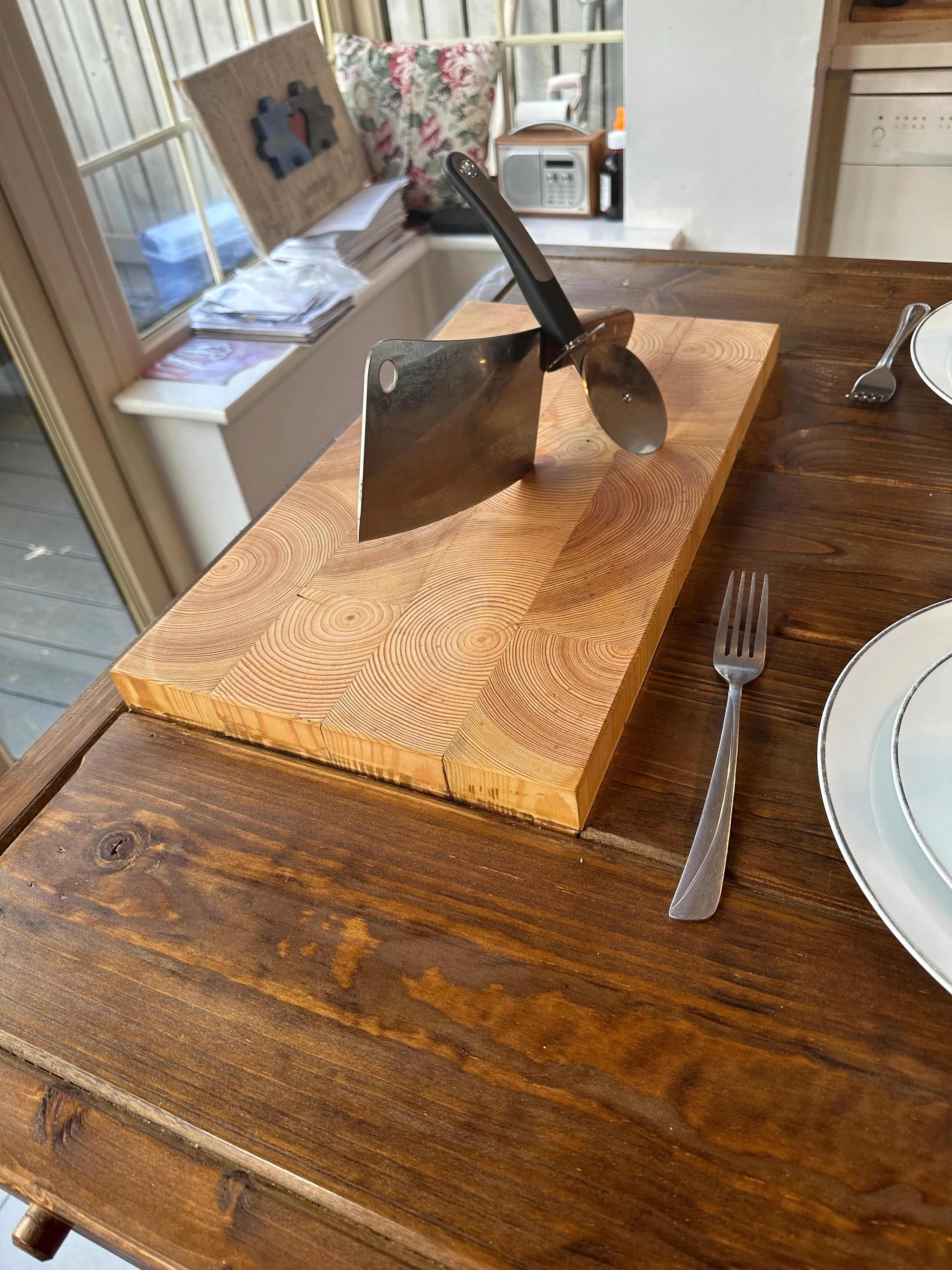 Solid Kitchen Island table. With Optional Built in Butchers Block, Drawers and Wine Rack