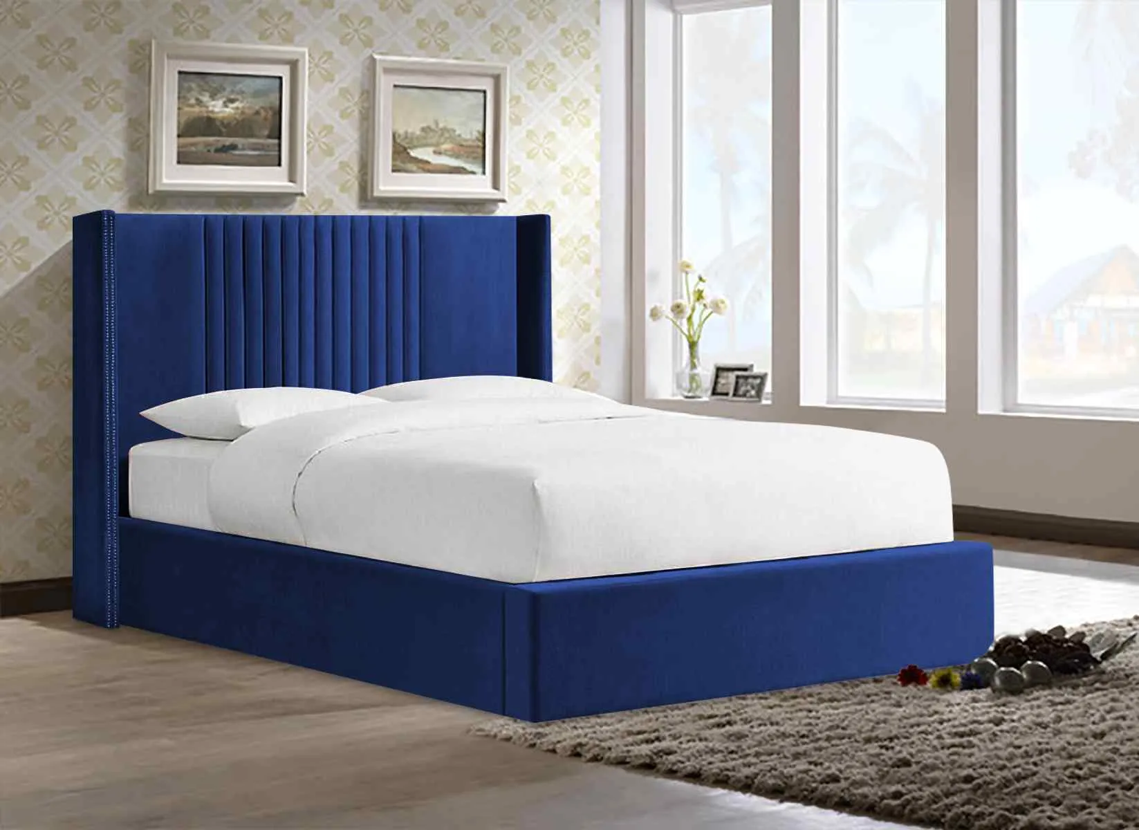 Timeo Bed Frame Soft Plush Velvet - Choice Of Colours